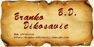 Branko Dikosavić vizit kartica